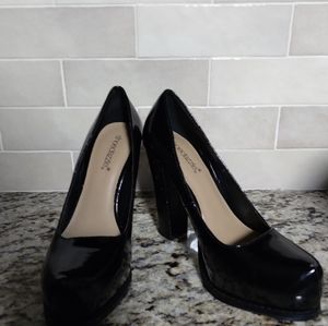 Black Chunky High Heels